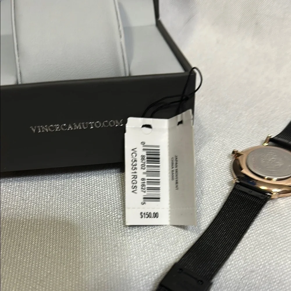 Vince Camuto Black and Rose Gold Analog Watch